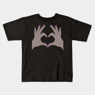 Hands Making Heart Shape Love Sign Language Valentine's Day Kids T-Shirt